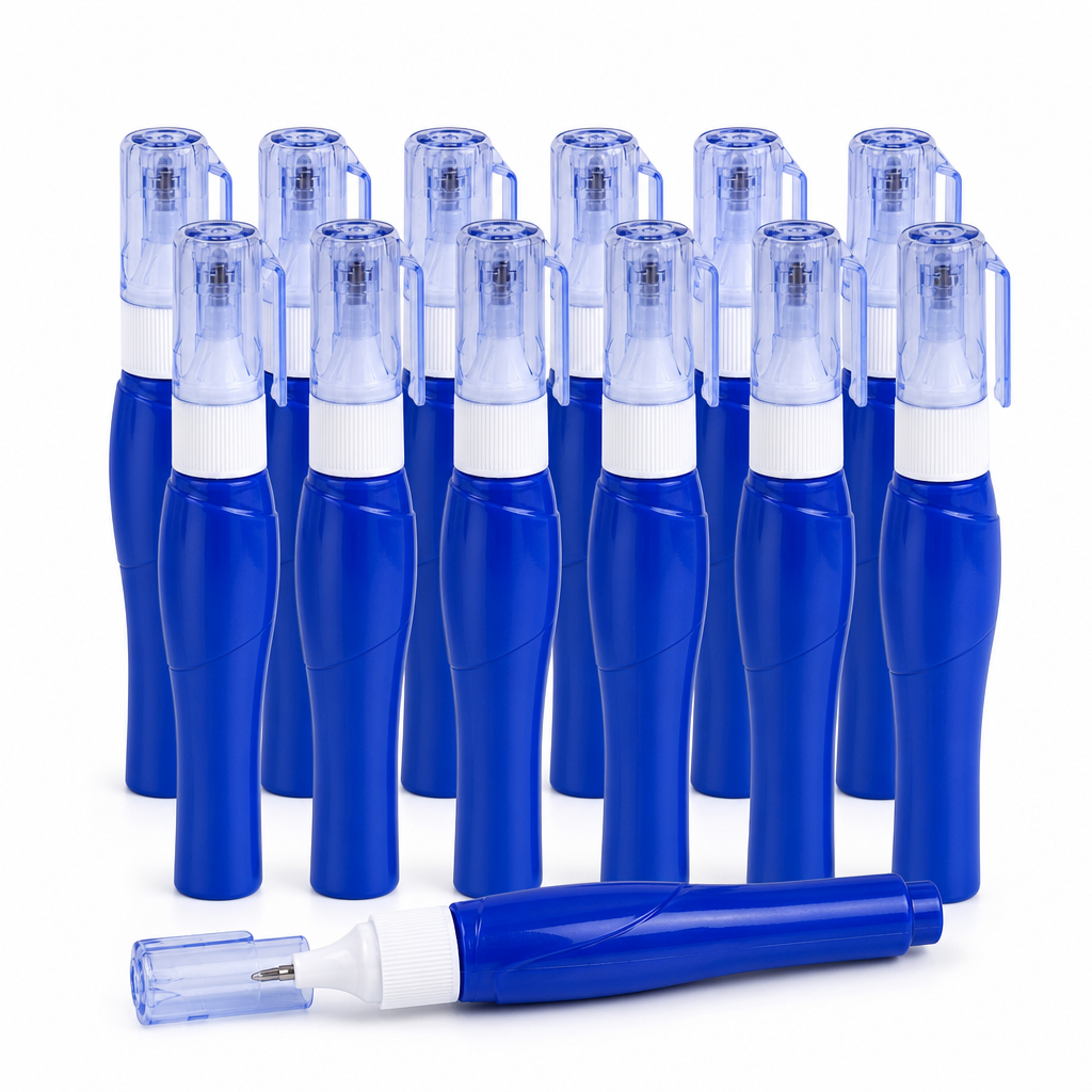 96 Pieces Correction Fluid Pens, 7 ml, Metal Tip, Blue, 12-Pack