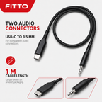 120 Pieces USB-C to 3.5 mm AUX Audio Cables, 1 m Braided Cord for Audio Connections