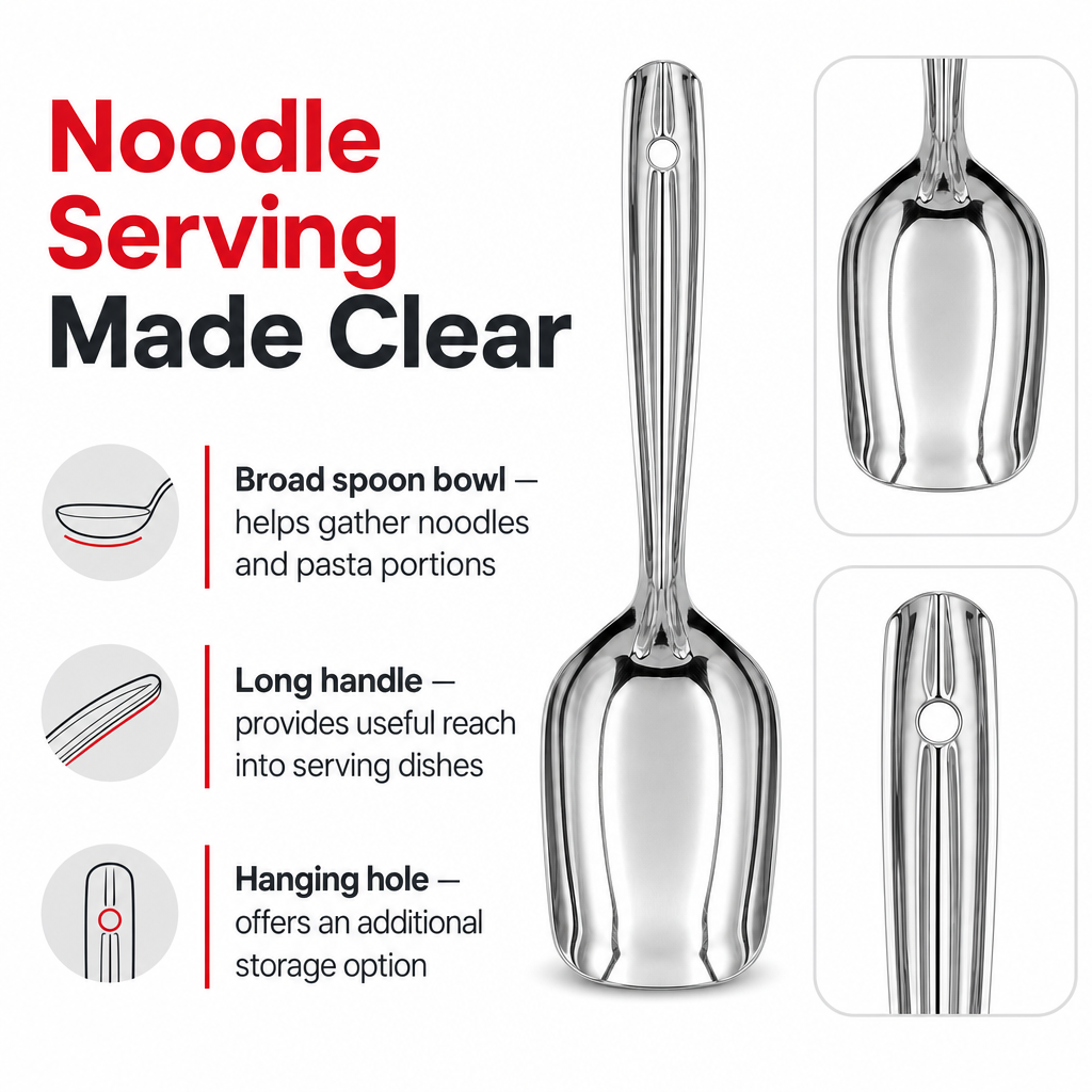 144 Pieces Silver Stainless Steel Noodle Server Spoon, 30 cm, 1 Piece
