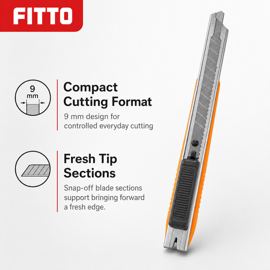 240 Pieces Snap-Off Utility Cutter, 9 mm, Grey and Orange, 1 Piece