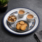 60 Pieces Melamine Round Serving Trays with Decorative Pattern, 60 cm