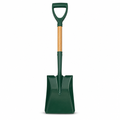 96 Pieces Garden Flat Spade Shovel, Square Blade, Green With Natural Wood Handle, 72 cm, 1 Piece