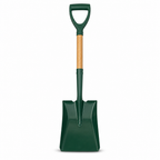 96 Pieces Garden Flat Spade Shovel, Square Blade, Green With Natural Wood Handle, 72 cm, 1 Piece
