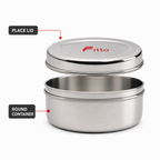 96 Pieces Stainless Steel Puri Storage Container, Round Food Container, 9.5 cm