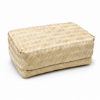 96 Pieces Handwoven Bamboo Rectangular Storage Box with Lid, Natural, 6 x 5 Inch