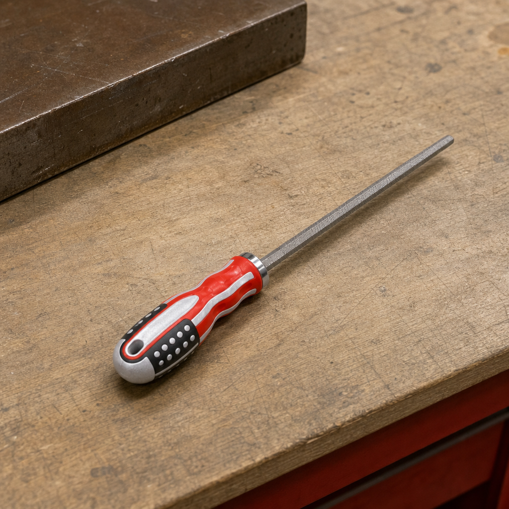 120 Pieces Metal Hand File with Plastic Handle, 30 cm, Red and Silver, 1 Piece