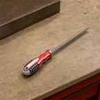 120 Pieces Metal Hand File with Plastic Handle, 30 cm, Red and Silver, 1 Piece