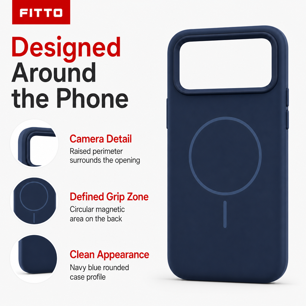 120 Pieces Silicone Magnetic Phone Cases with Raised Camera Protection, Navy Blue