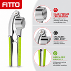 96 Pieces Stainless Steel Garlic Press with Green Grip Handles, Manual Kitchen Tool