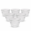 96 Pieces Clear Glass Cawa Cups with Deep Fluted Design, 6-Piece Set