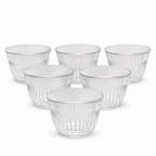 96 Pieces Clear Glass Cawa Cups with Deep Fluted Design, 6-Piece Set