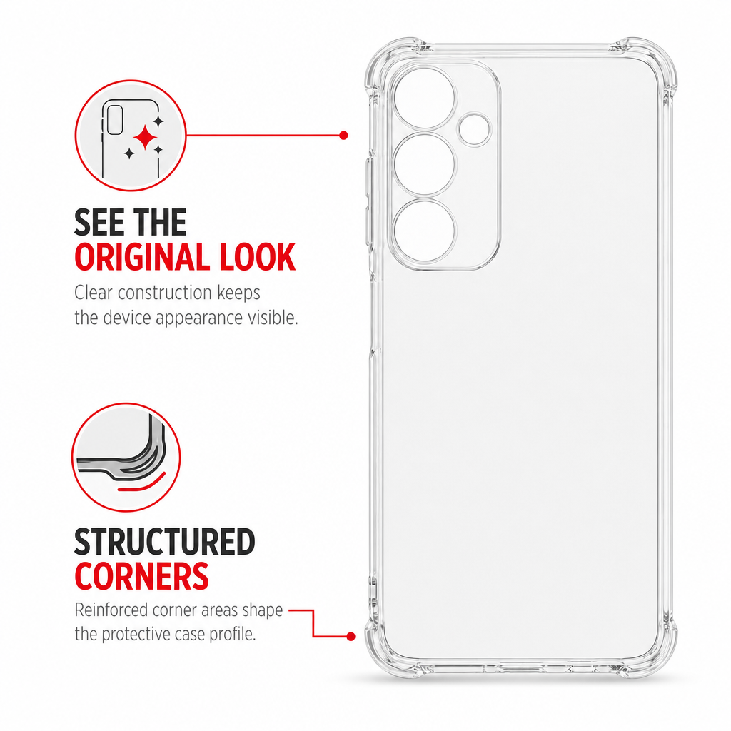 240 Pieces Clear Anti-Burst Protective Phone Cases with Reinforced Corners