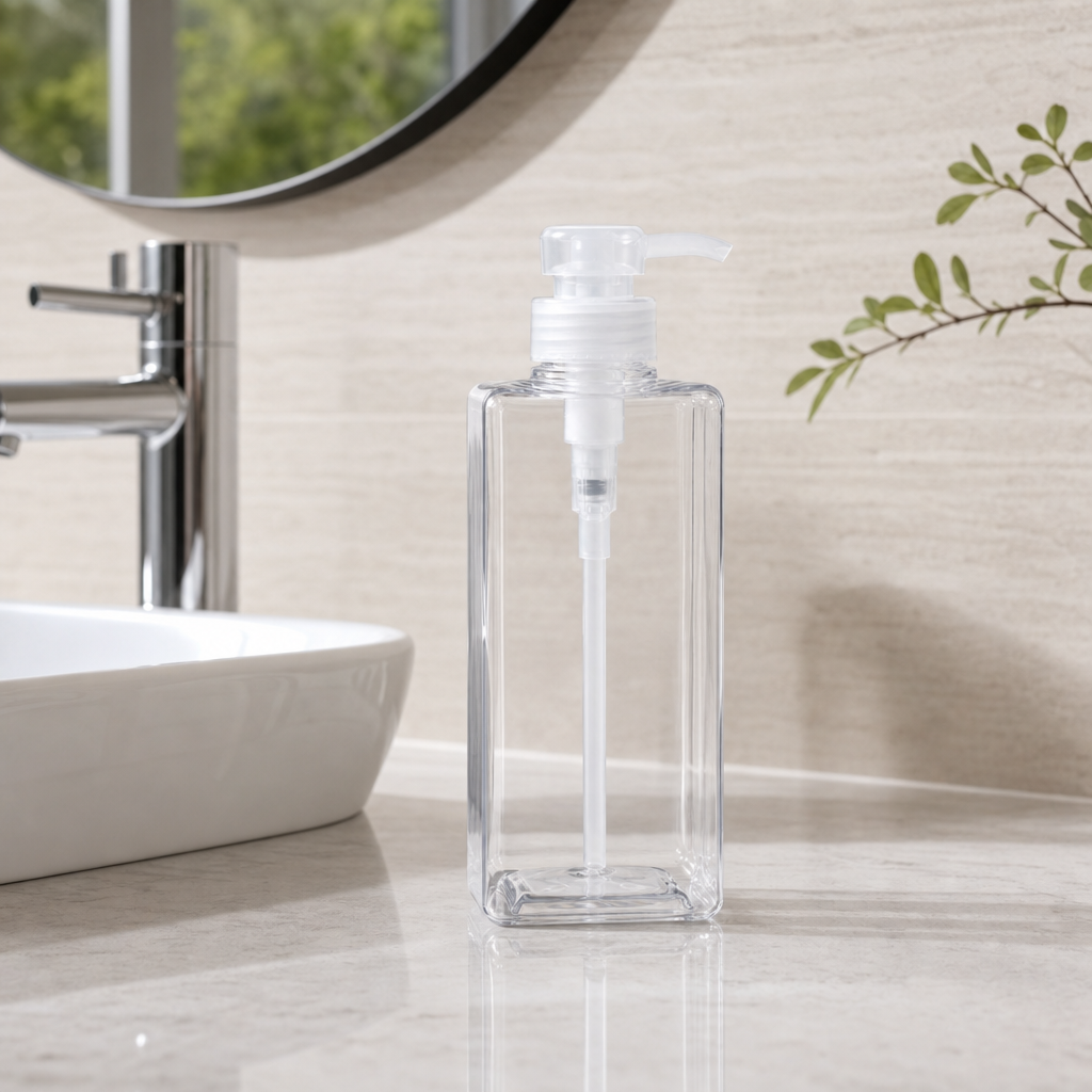 96 Pieces Clear 700 ml Liquid Soap Dispensers Bottle with Pump, Square Countertop Design