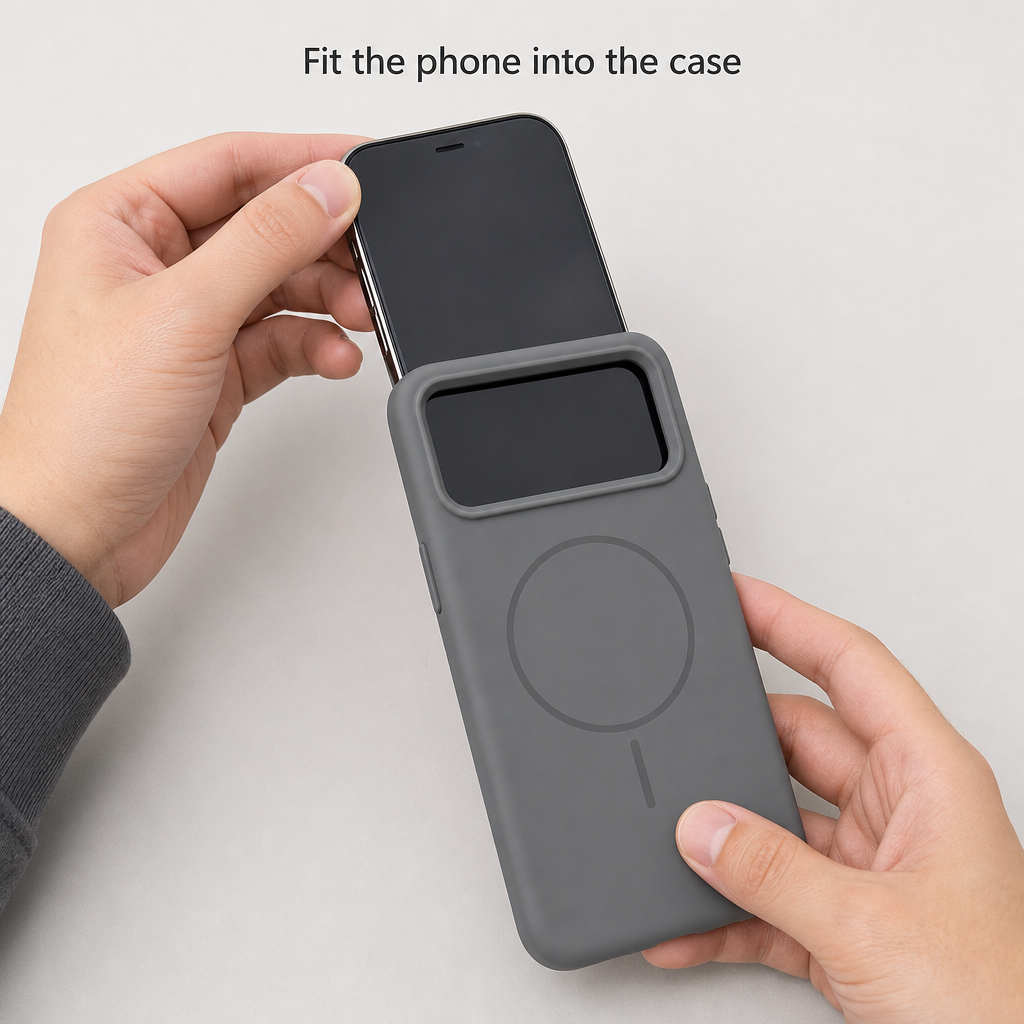 120 Pieces Silicone Magnetic Phone Cases with Raised Camera Protection, Gray