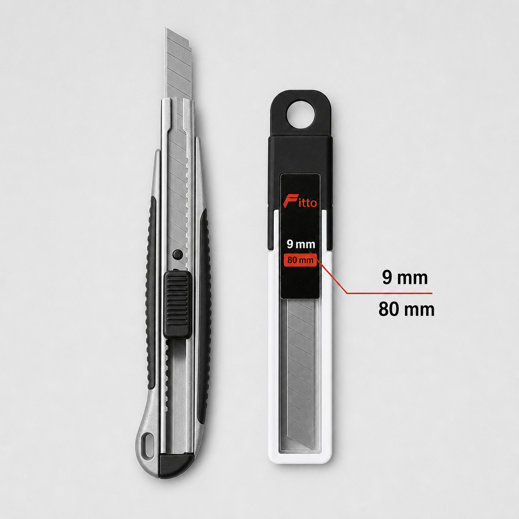 240 Pieces Snap-Off Utility Knife Replacement Blades, 9 mm x 80 mm, Black and Silver, 1 Pack