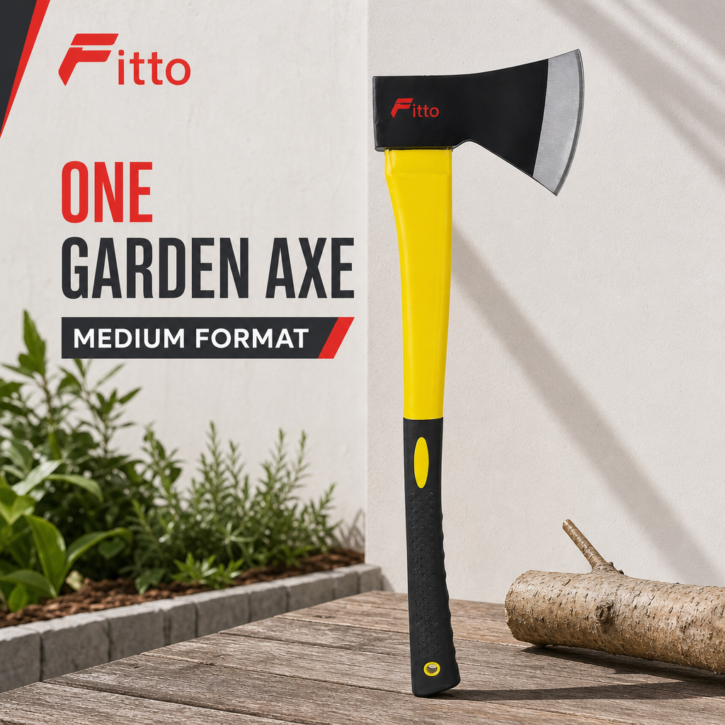 60 Pieces Medium Garden Axe, 55 cm, Black and Yellow, 1 Piece