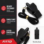 120 Pieces Sports Whistles with Lanyard, Black, Single Unit