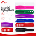 96 Pieces Hair Combs Set, Multicolour, 12-Piece Assorted Styling Combs