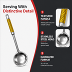 120 Pieces Stainless Steel Serving Spoon with Gold Handle, 35 x 10 cm, 1 Piece