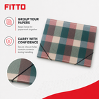 120 Pieces A4 Document Folder, Multicolour Checkered Design with Secure Closure, 1 Piece