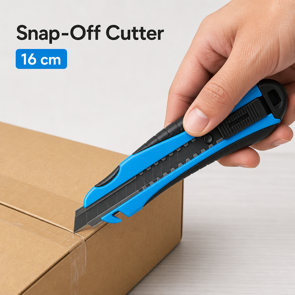 96 Pieces Utility Knives Cutter, Snap-Off Design, 16 cm, Blue and Black, 1 Piece