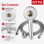 96 Pieces Silver Handheld Shower Head Set with Hose and Bracket, Round Shower Spray Fixture, 1 Set