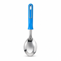 144 Pieces Stainless Steel Serving Spoon with Blue Plastic Handle, 30 cm, 1 Piece