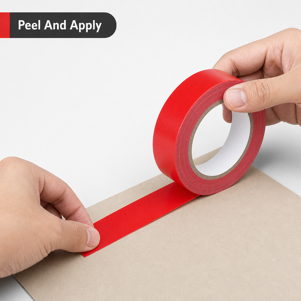 96 Pieces Adhesive Tapes, Red Self-Adhesive Roll, 48 mm x 20 yd, 1 Roll