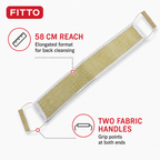 144 Pieces Bath Back Scrubber with Fabric Handles, 58 cm, Off-White, 1 Piece