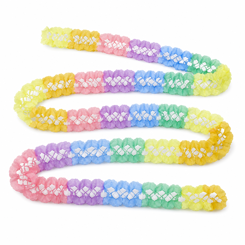 240 Pieces Pastel Rainbow Paper Garland, 3.6 m, 1 Piece, Party Decorations