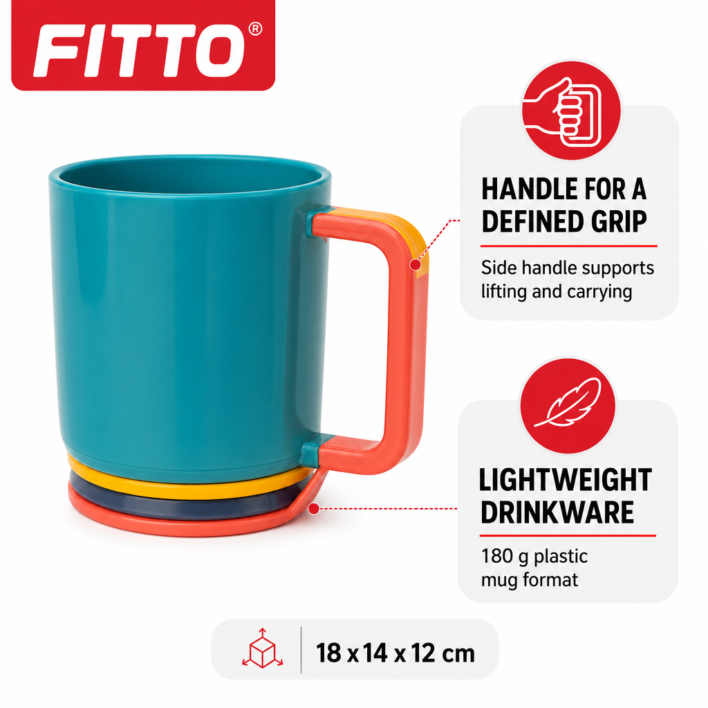 240 Pieces Plastic Mug With Handle, Multicolor, 1 Piece