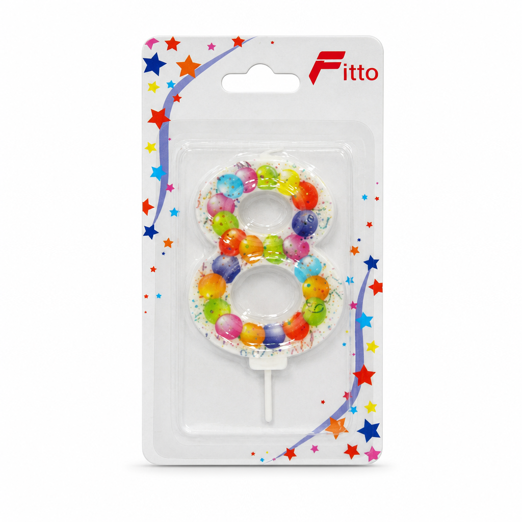 240 Pieces Mixed Colour Number 8 Cake Candle, Single Decorative Numeral Candle for Celebration Cakes