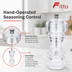 96 Pieces Manual Salt and Pepper Grinder, Clear and Silver, Single Table Seasoning Mill, 1 Piece