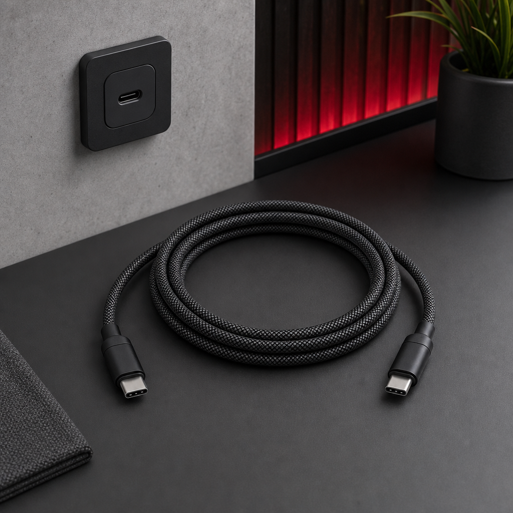 144 Pieces USB-C to USB-C Charging and Data Cable, 65W, 1 m, Black
