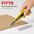 144 Pieces 9 mm Snap-Off Utility Cutter, Yellow and Black, with Spare Blade Case, 1 Set