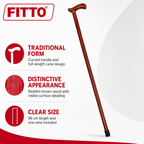 96 Pieces Wooden Walking Canes with Curved Handle, Reddish Brown, 96 cm