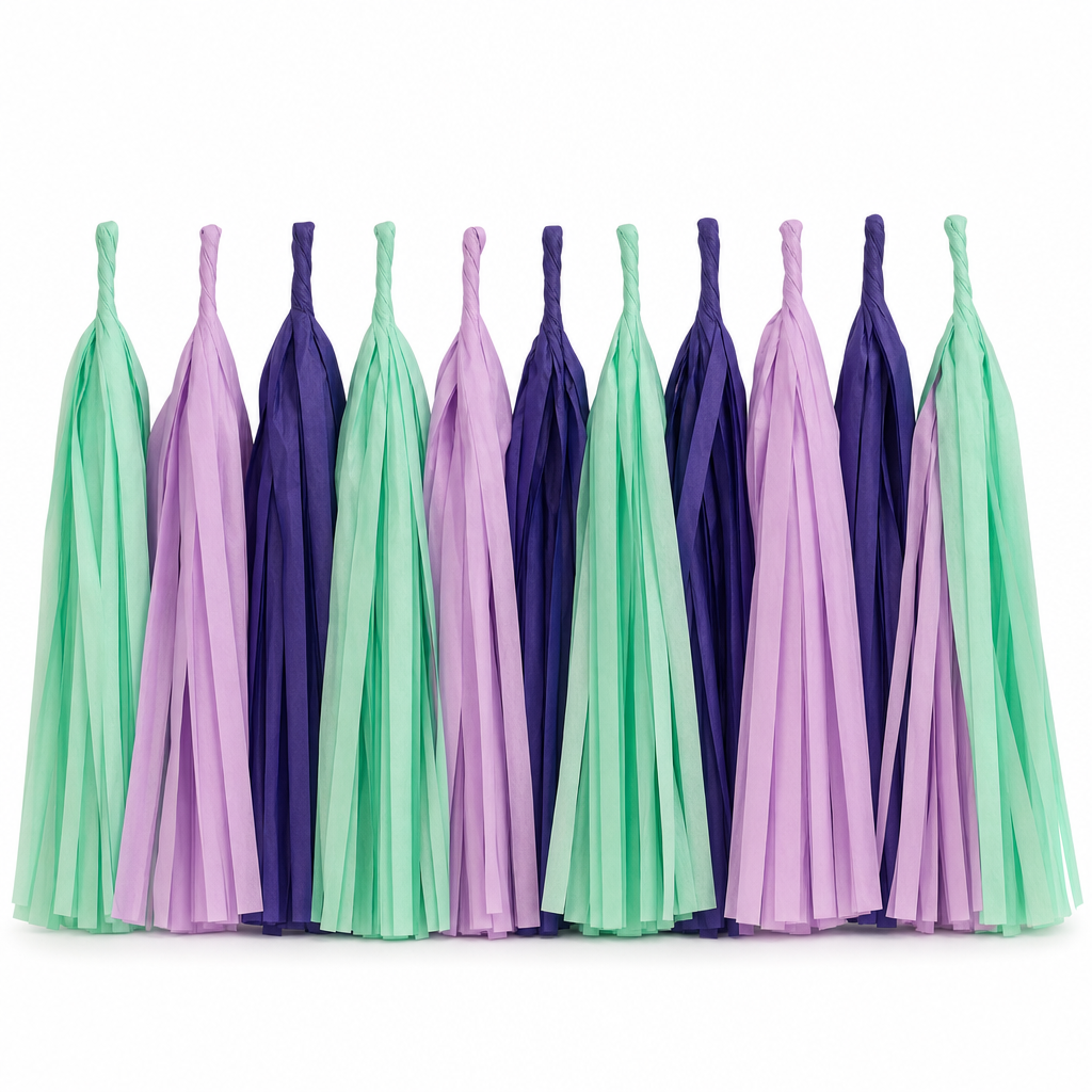 240 Pieces Tassel Garland, Assorted Colours, 2 m x 15 cm, 12 Pieces for Party Decorations