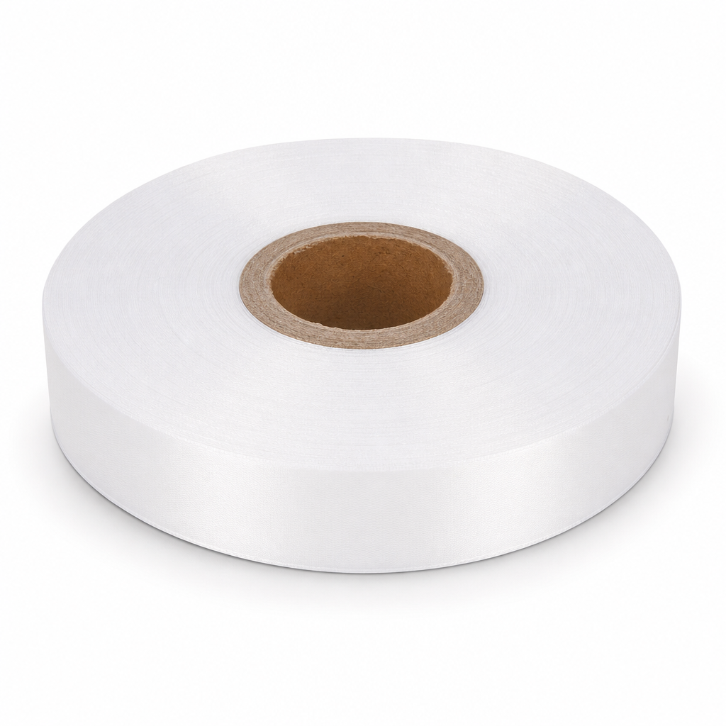 120 Pieces White Decorative Ribbon Roll, 2.8 cm x 80 yd, Craft and Wrapping Ribbon