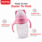 120 Pieces Feeding Bottle with Handles and Protective Cap, 220 ml, 1 Piece, Pink or Blue
