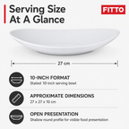 96 Pieces Opal Serving Bowl, 10 Inch, White, Shallow Round Tablewares for Serving Food