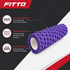 72 Pieces Textured Foam Yoga Roller, 45 cm, Purple
