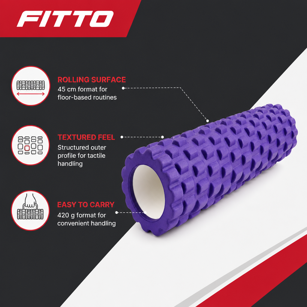72 Pieces Textured Foam Yoga Roller, 45 cm, Purple