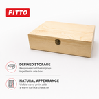 72 Pieces Wooden Storage Box, Natural Wood Grain, Front Clasp, 12 x 8 Inch