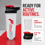 120 Pieces Protein Shaker Bottle with Flip Lid, Clear Body and Red Cap, Single Sports Drink Container