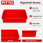 96 Pieces Rectangular Plastic Utility Trays, 41 x 31 x 8 cm, Single Tray, Assorted Colour