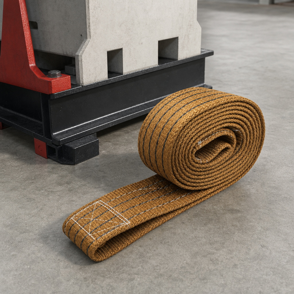 48 Pieces Polyester Flat Lift Sling Strap, 6 Ton Capacity, 5 Meter, Brown, 1 Piece
