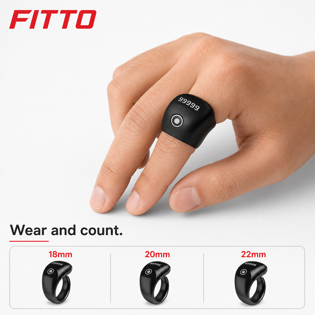 72 Pieces Digital Tasbih Counter Ring, 3-in-1 With 18mm, 20mm and 22mm Ring Sizes