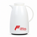 72 Pieces Plastic Vacuum Flask with Glass Refill, 1 Litre, White and Gold