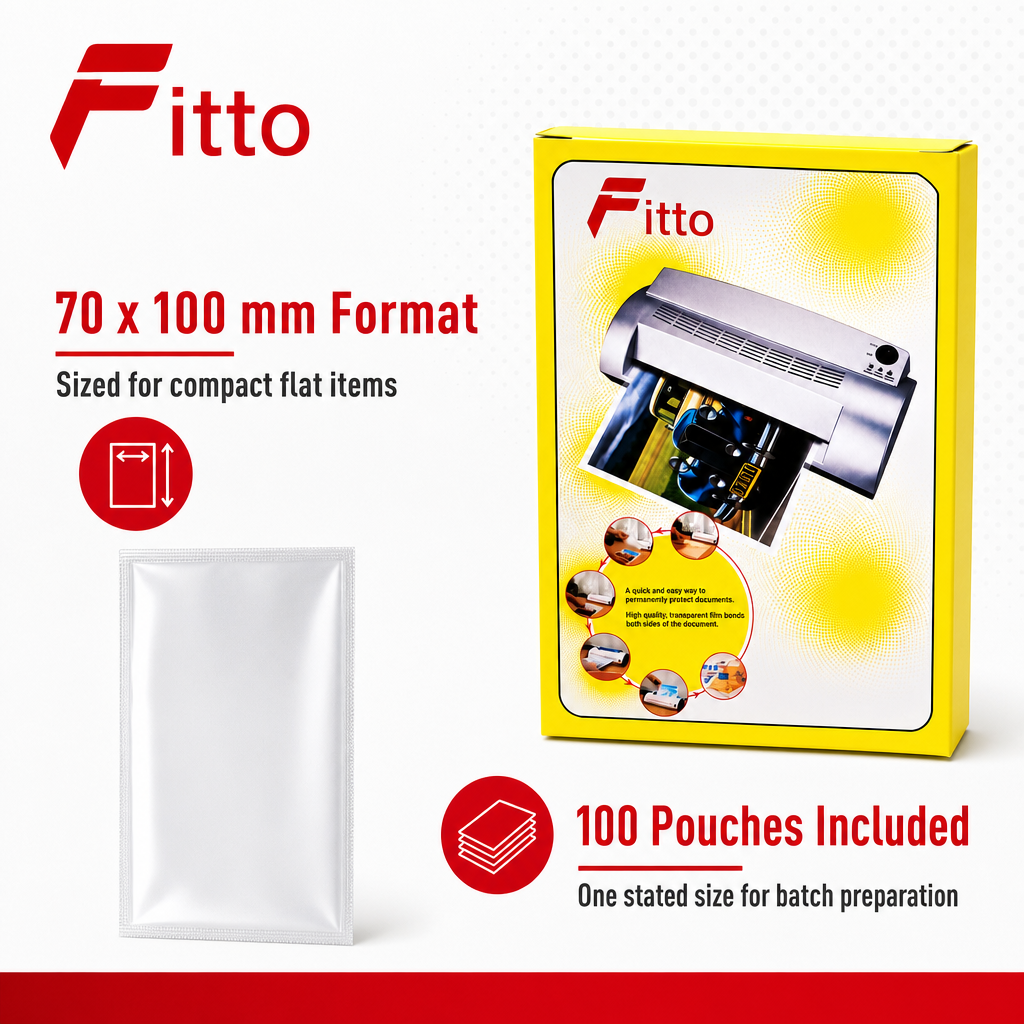240 Pieces Clear Laminating Poucheses, 70 x 100 mm, Pack of 100