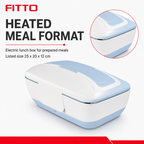 48 Pieces Electric Heated Lunch Boxes, Blue and White Portable Meal Container, 1 Unit, 25 x 20 x 12 cm